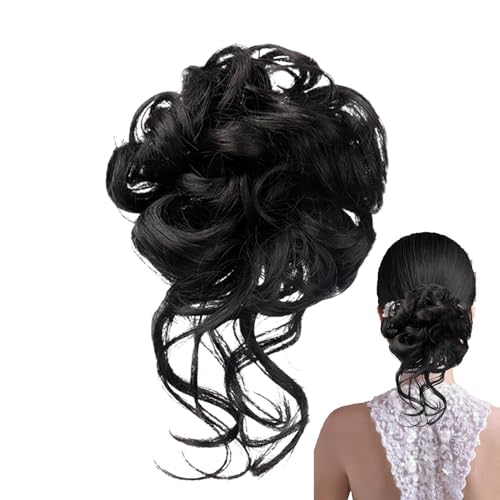 Renchey Lockiges Dutt Haarstück,Lockig Gewellte Dutt Haarstücke Für Damen - Styling Pferdeschwanz Kralle Für Veranstaltung Party Hochzeit Casual von Renchey