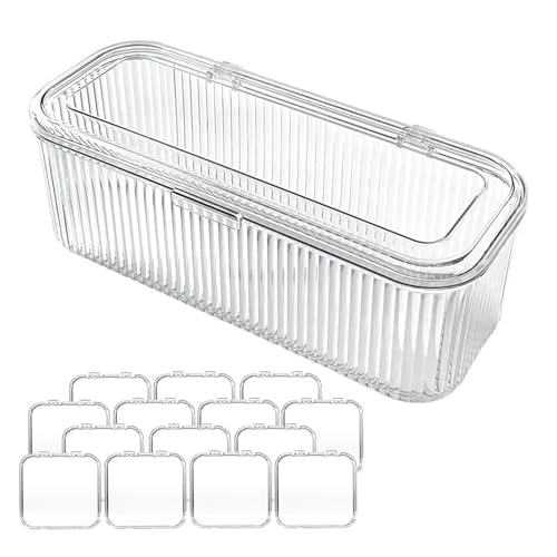 Renchey Nagelbox,Manikürebox | Transparenter Acryl Schmuckhalter 15-teiliges Set für Frauen, Jugendliche und Mädchen für Ohrringe, Armband, Perlen und Strasssteine für Kunst, Basteln Make-up von Renchey