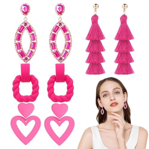 Renchey Rosa Ohrringe - Statement Tropfen Ohrringe Set | Leichter Rosaton Damen Schmuck Geschenk für Frauen & Valentinstag Renchey Rosa Ohrringe - Statement Tropfen Ohrringe Set | Leichter Rosaton Damen Schmuck Geschenk für Frauen & Valentinstag von Renchey