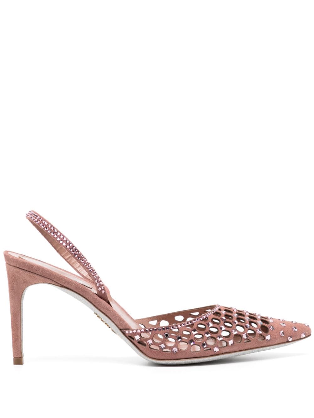 René Caovilla Pumps mit Kristallen 80mm - Rosa von René Caovilla