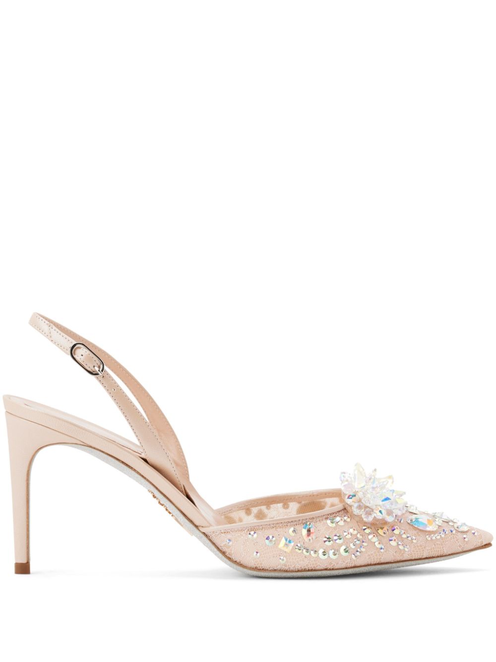 René Caovilla Cinderella Pumps 80mm - Nude von René Caovilla