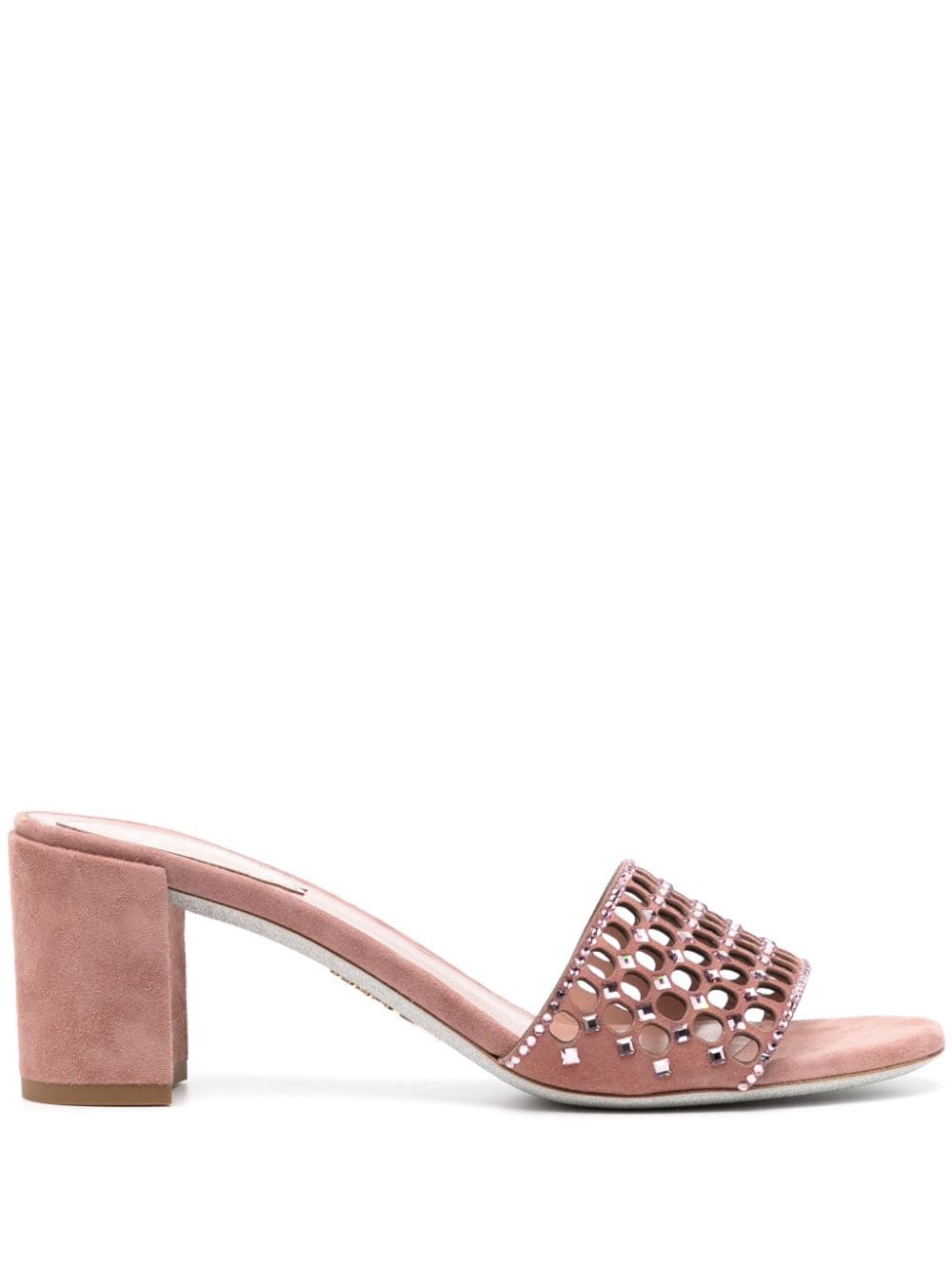 René Caovilla Ginger Mules aus Wildleder 60mm - Rosa von René Caovilla