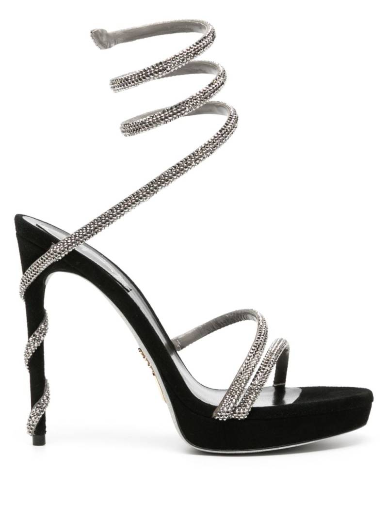 René Caovilla Margot Crystal Sandalen 120mm - Schwarz von René Caovilla