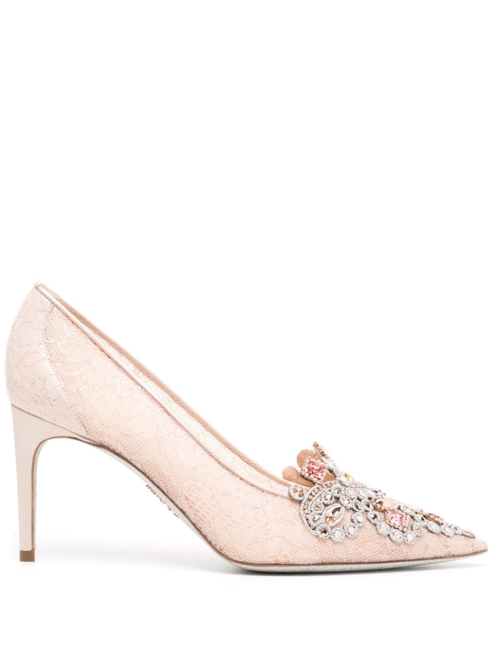 René Caovilla Pumps mit Kristallen 80mm - Rosa von René Caovilla