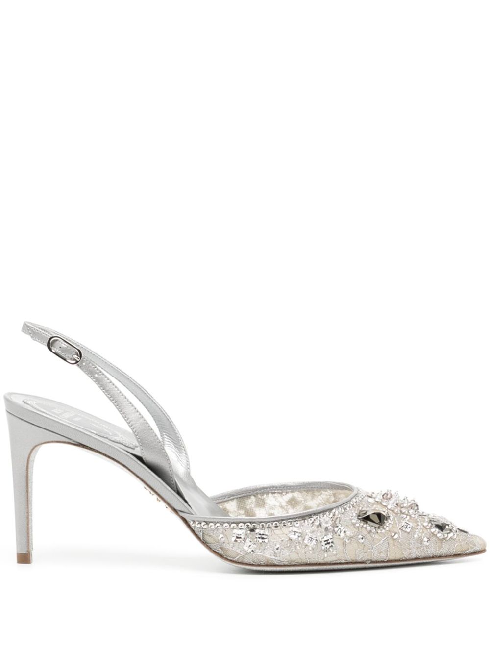 René Caovilla Pumps mit Kristallen - Silber von René Caovilla