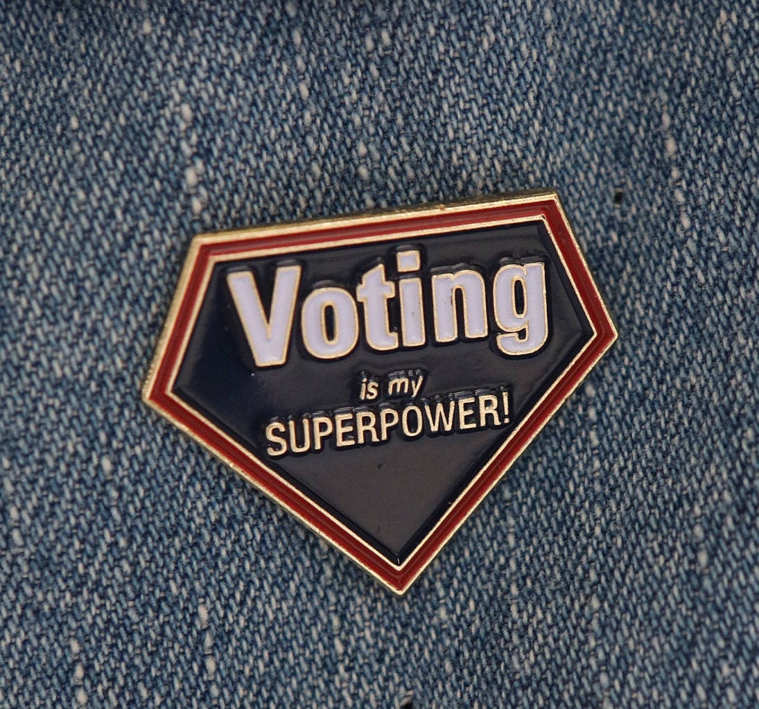 Voting Ist Mein Superkraft Emaille Pin Voting Ist Mein Superkraft Emaille Pin von ReneCreates