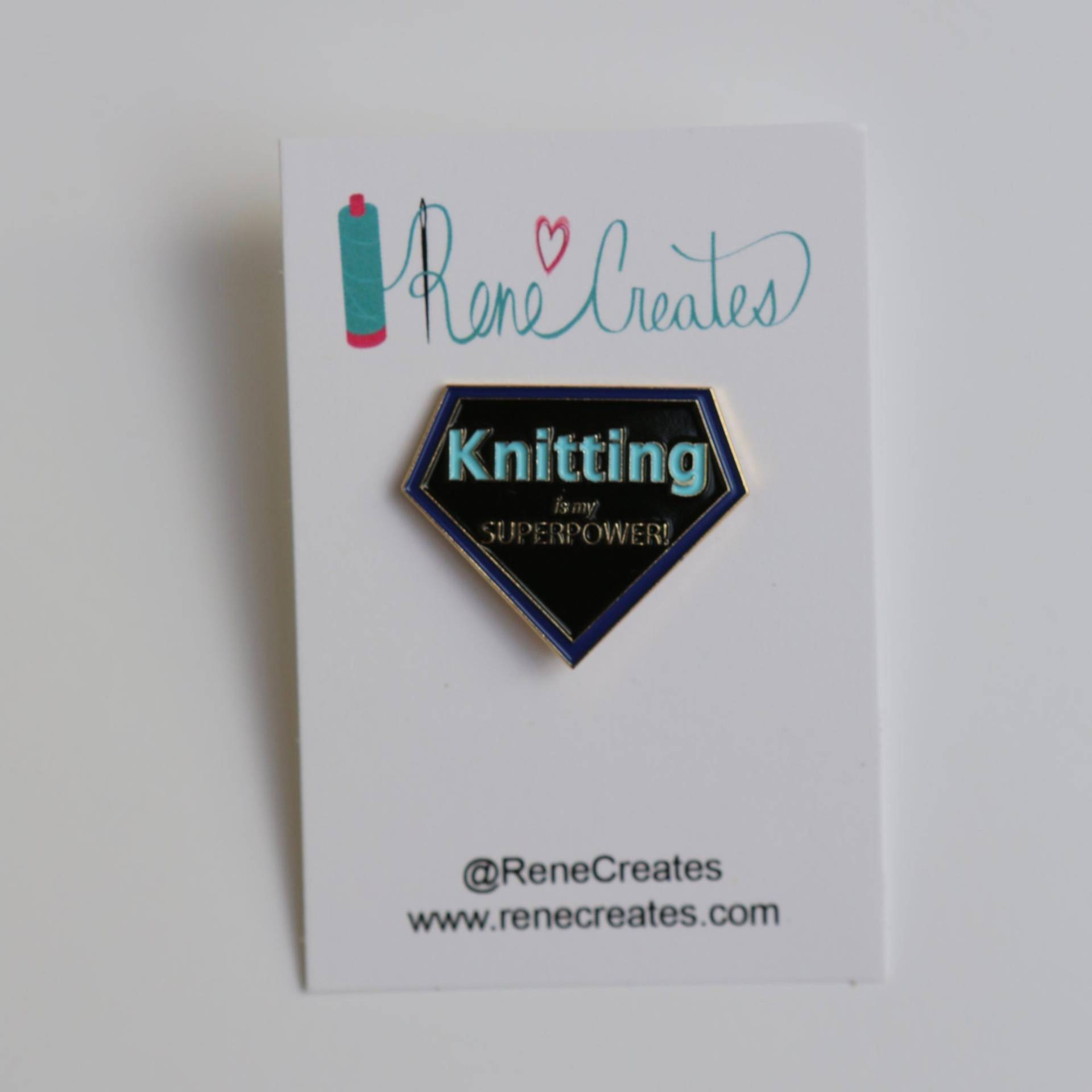 stricken Ist Meine Superpower Emaille Pin stricken Ist Meine Superpower Emaille Pin von ReneCreates