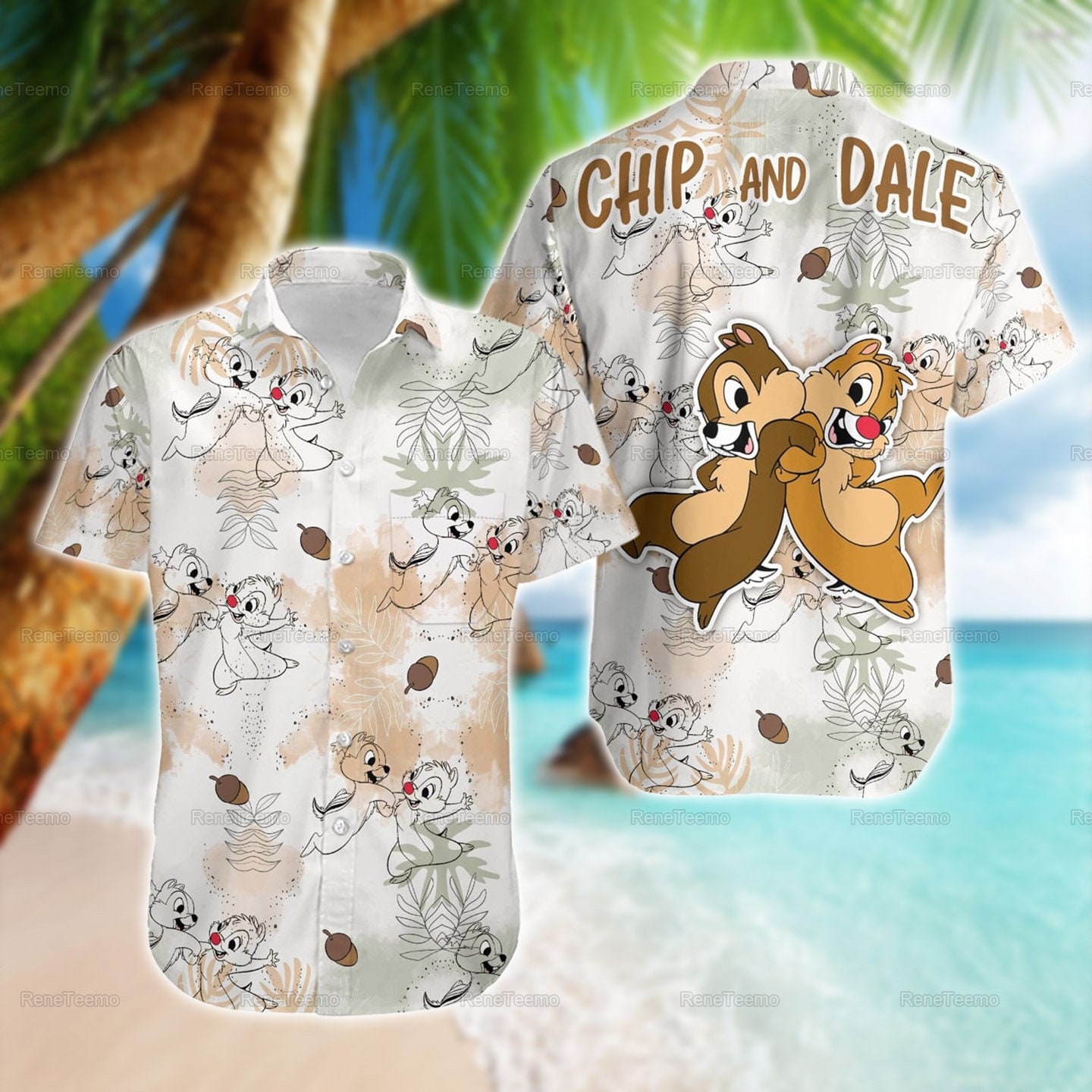 Chip Und Dale Shirt, "N Hawaiihemd, Double Trouble Aloha Strand Freunde Sommer Button Up Shirt von ReneTeemo