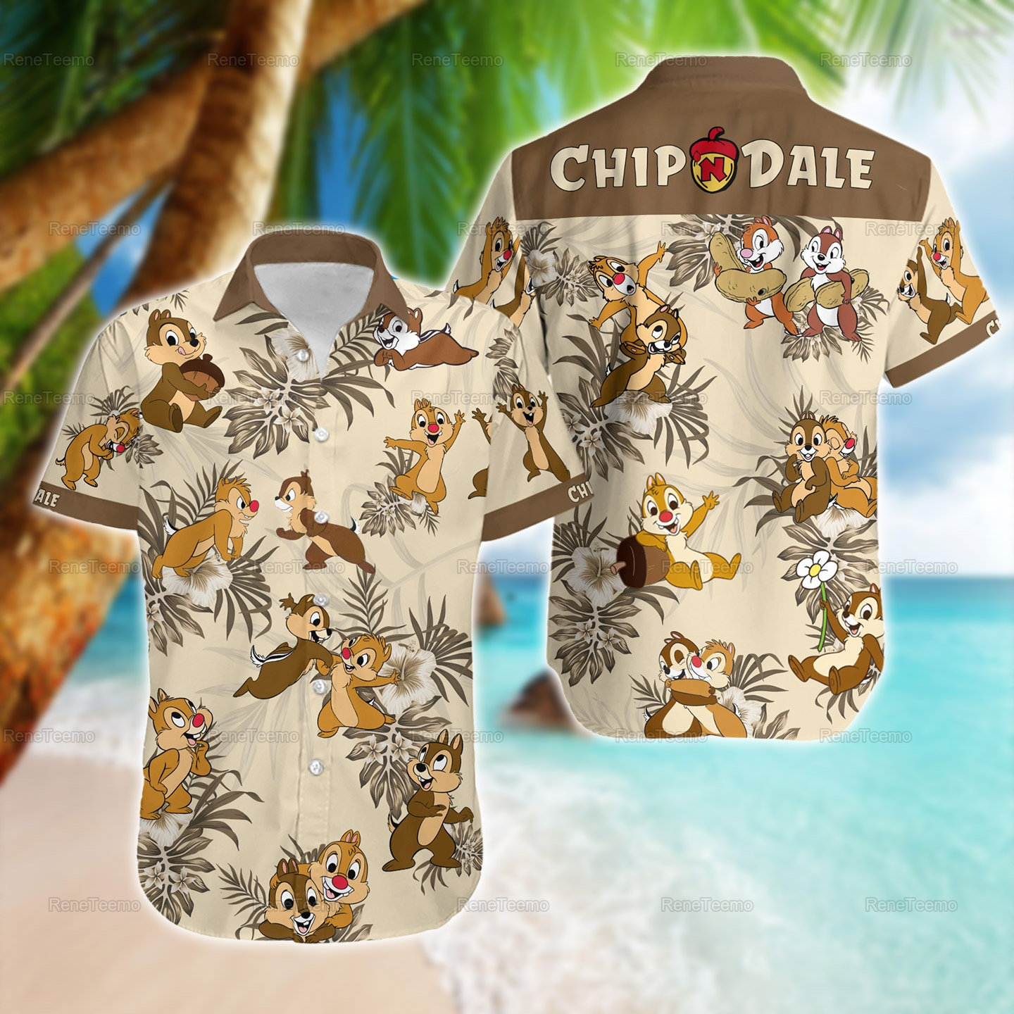 Chip Und Dale Shirt, "N Hawaiihemd, Strand Freunde Sommer Knopfhemd, Süßes Aloha Hemd von ReneTeemo