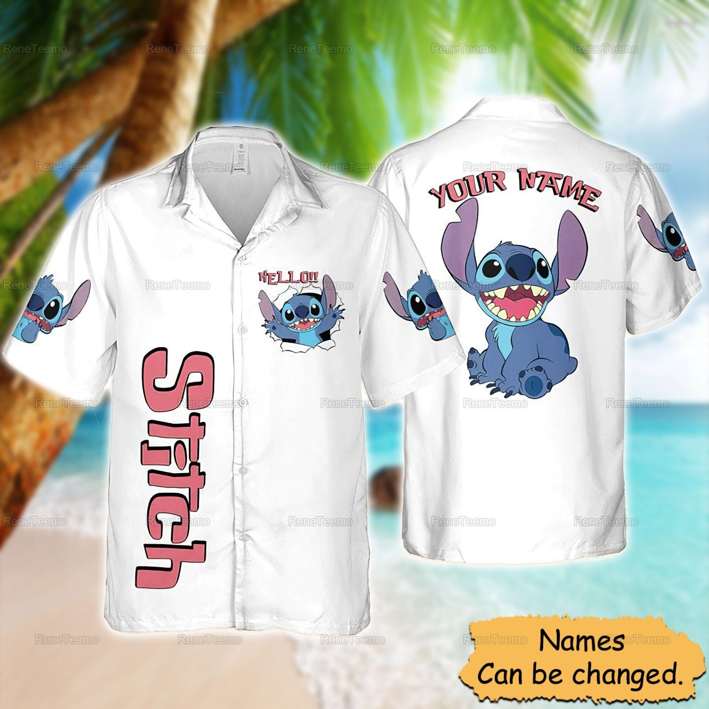 Stitch Hallo Sommer Hawaiihemd, Stich Strand Shirt, Urlaub Lilo Und Hawaiihemd von ReneTeemo