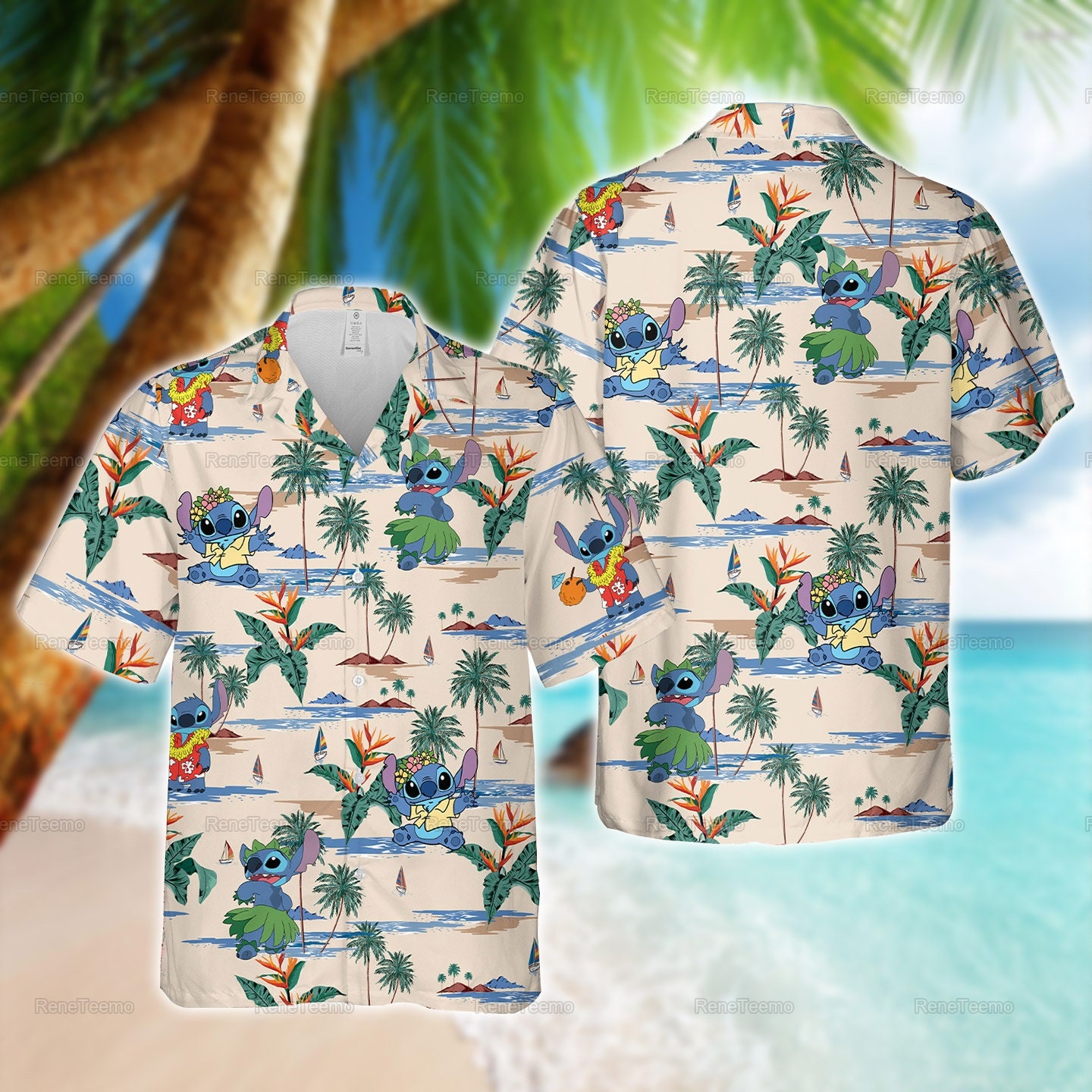 Stitch Hawaii Hemd, Lustiges Strand Shirt, Sommer Shirts, Shirt Für Männer, Urlaubs von ReneTeemo