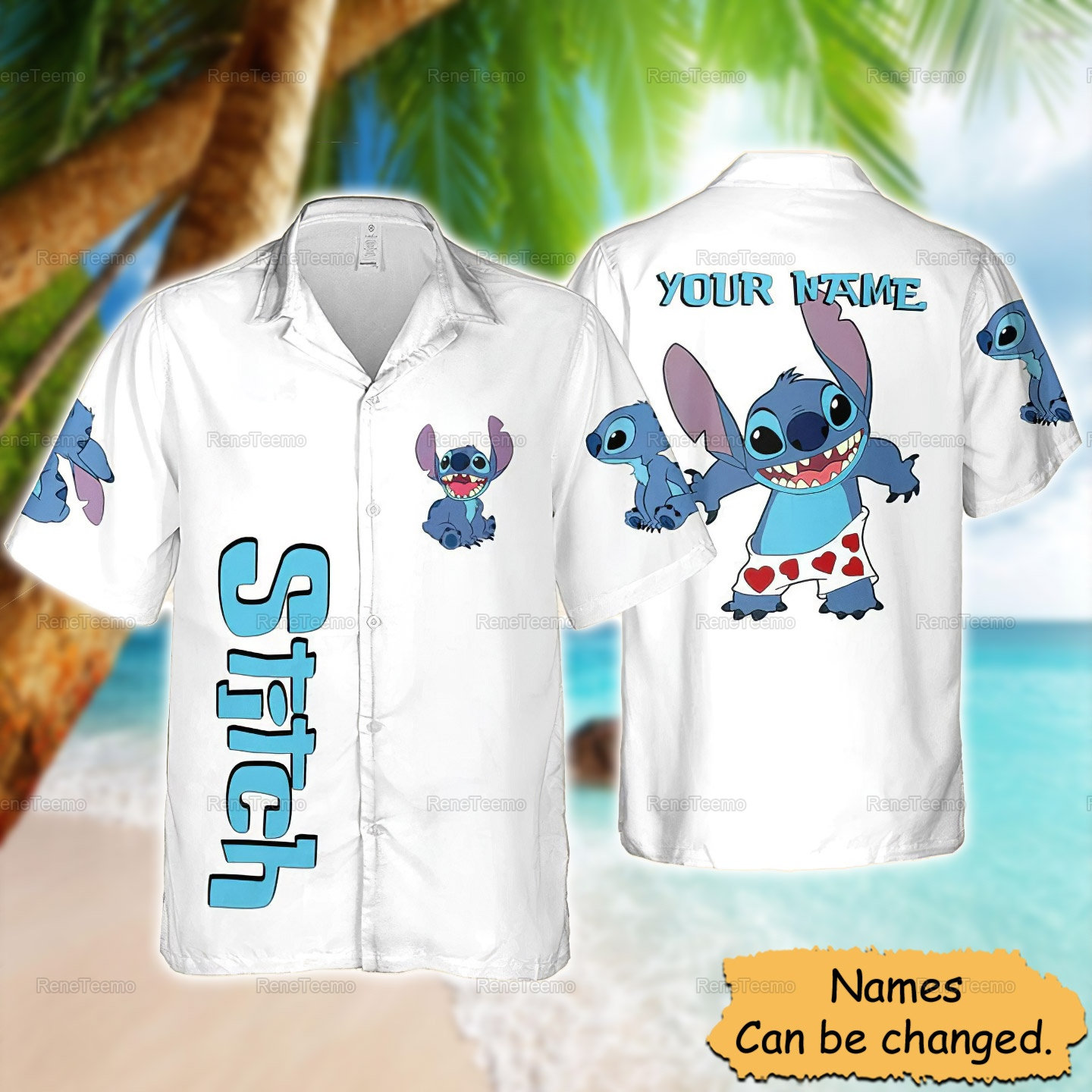 Stitch Sommer Hawaiihemd, Beach Shirt, Stich Hawaiihemd Sommer, Urlaub Lilo Und von ReneTeemo
