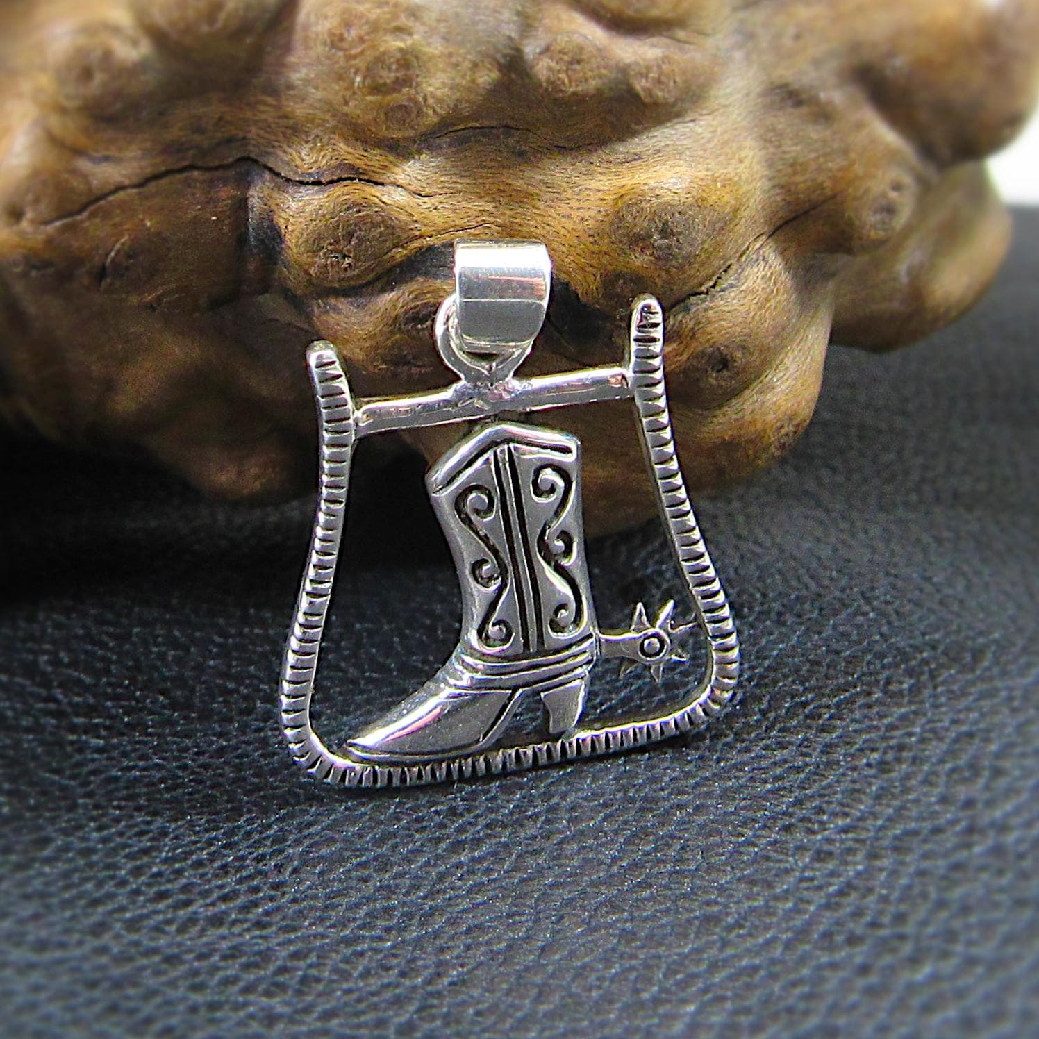 Massiver 925 Sterling Silber Cowboy Boot & Hufeisen Anhänger - Handgefertigter Western Schmuck Charm Country Musik Und Rodeo Liebhaber Geschenkidee von RenegadeJewelryStore