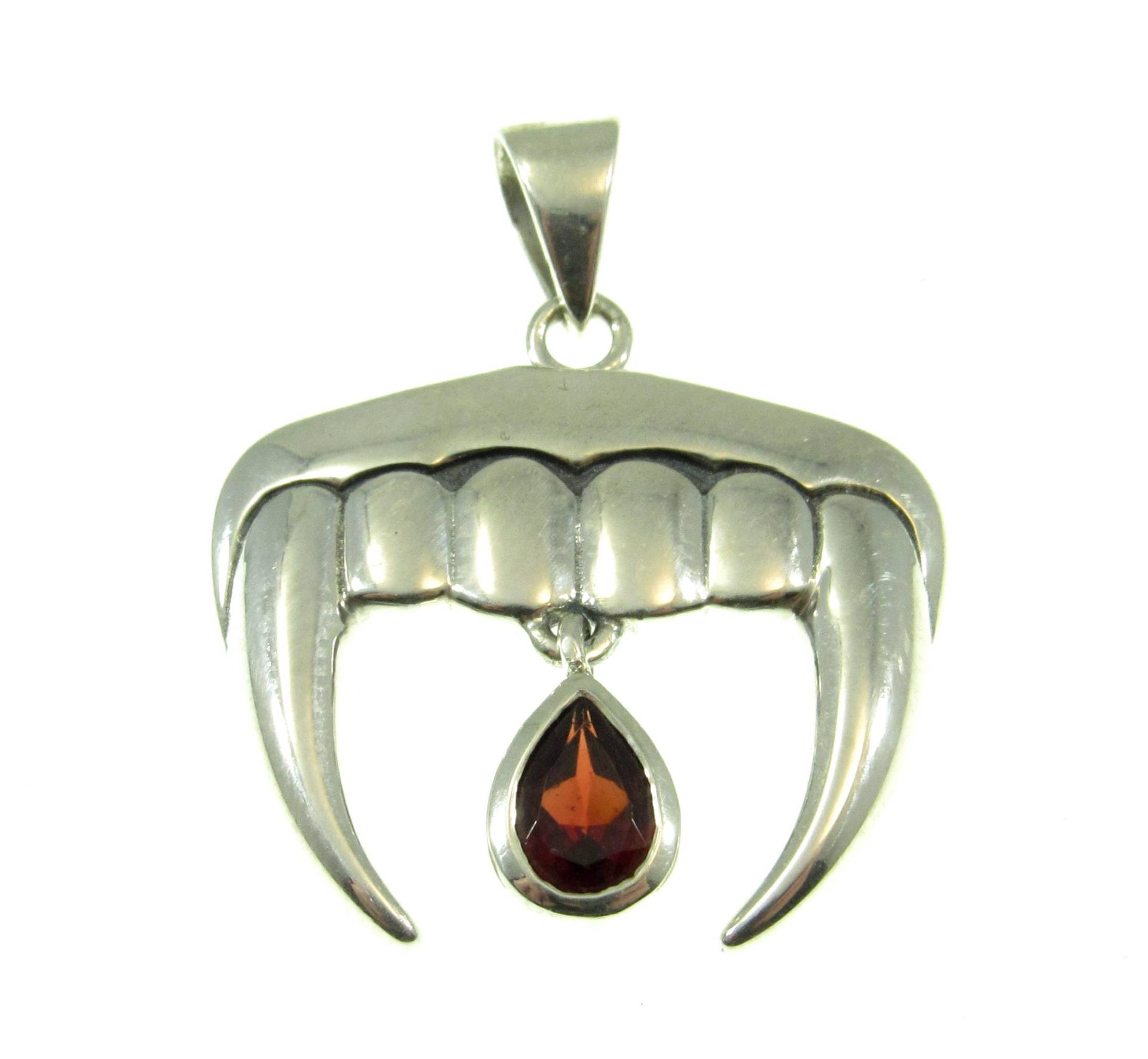 Massiver 925Er Sterling Silber Vampirzähne - Und Blutstropfen-Anhänger Mit Echtem Granat-Edelstein Massiver 925Er Sterling Silber Vampirzähne - Und Blutstropfen-Anhänger Mit Echtem Granat-Edelstein von RenegadeJewelryStore