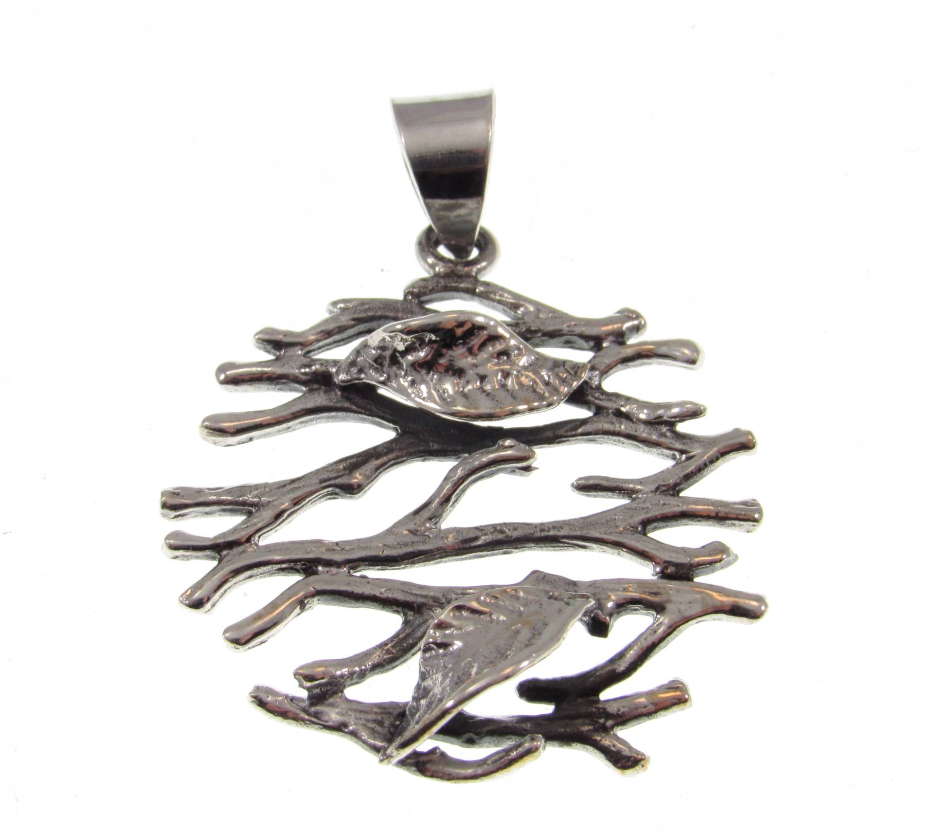 Solide 925 Sterling Silber Zweig Und Blatt, Blätter Zweige Anhänger von RenegadeJewelryStore