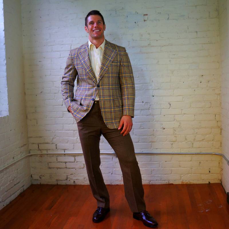 Herringbone Plaid Blazer Vintage 1960Er Jahre 2 Knopf Jacke Herren 44 Blau Gold Burgund Creme Wolle Sport Mantel Sportmantel Anderson Little Co Usa von RenegadeRevival