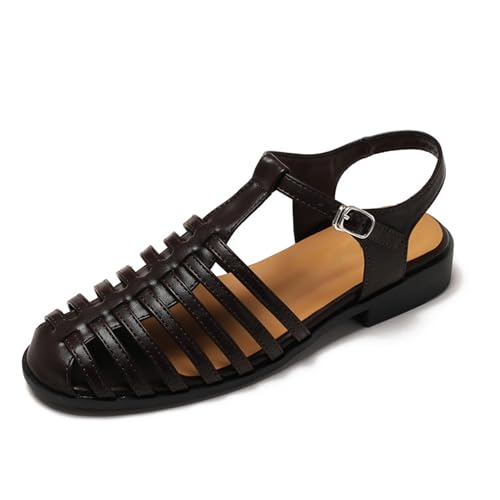 Renessmi Briad Low Mitte Absatz Runde Zehen Slingback Damen Römersandalens Komfort Geschlossen Ösen Leisure Strand Footwear Kaffee Gr 38 EU-39 Cn Renessmi Briad Low Mitte Absatz Runde Zehen Slingback Damen Römersandalens Komfort Geschlossen Ösen Leisure Strand Footwear Kaffee Gr 38 EU-39 Cn von Renessmi