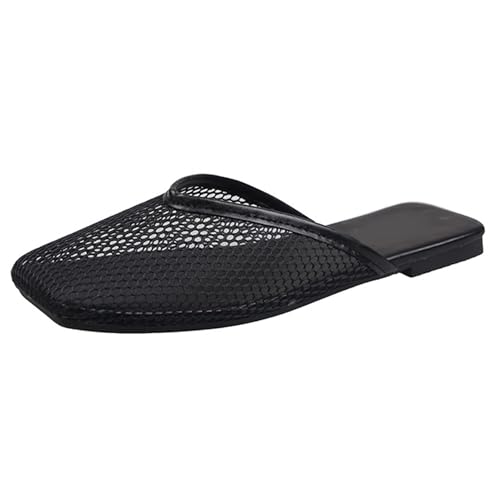 Renessmi Concise Flach Schuhe Mesh Mules Square Toe Ohne Verschluss Damen Pantoffeln Slingback Draußen Mode Atmungsaktiv Geschlossen Footwear Schwarz Gr 37 EU-38 Cn Renessmi Concise Flach Schuhe Mesh Mules Square Toe Ohne Verschluss Damen Pantoffeln Slingback Draußen Mode Atmungsaktiv Geschlossen Footwear Schwarz Gr 37 EU-38 Cn von Renessmi