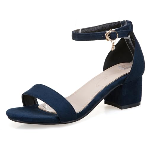 Renessmi Concise Wildleder Chunky Heel Offene Zeh Hochzeit Damensandalen Mitte Blockabsatz Runde Zehen Knöchelriemchen Schnalle Footwear Blau Gr 38 EU-39 Cn Renessmi Concise Wildleder Chunky Heel Offene Zeh Hochzeit Damensandalen Mitte Blockabsatz Runde Zehen Knöchelriemchen Schnalle Footwear Blau Gr 38 EU-39 Cn von Renessmi