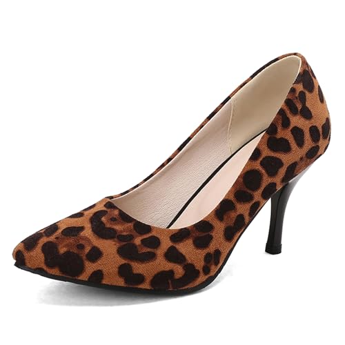 Renessmi Concise Wildleder Ohne Verschluss Stiletto Damen Pumps Pointed Toe Mode Business Höhe Ferse Sommer Footwear Braun-Leopard Gr 40.5 EU-42 Cn Renessmi Concise Wildleder Ohne Verschluss Stiletto Damen Pumps Pointed Toe Mode Business Höhe Ferse Sommer Footwear Braun-Leopard Gr 40.5 EU-42 Cn von Renessmi