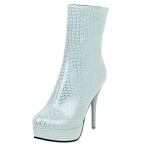 Renessmi Damen Stilettos Winter Party Lack Stiefel Runde Zehen Hochzeit Elegant Plateau Ankle Stiefeletten Warm Bride Footwear Blau Gr 39 EU-40 Cn Renessmi Damen Stilettos Winter Party Lack Stiefel Runde Zehen Hochzeit Elegant Plateau Ankle Stiefeletten Warm Bride Footwear Blau Gr 39 EU-40 Cn von Renessmi