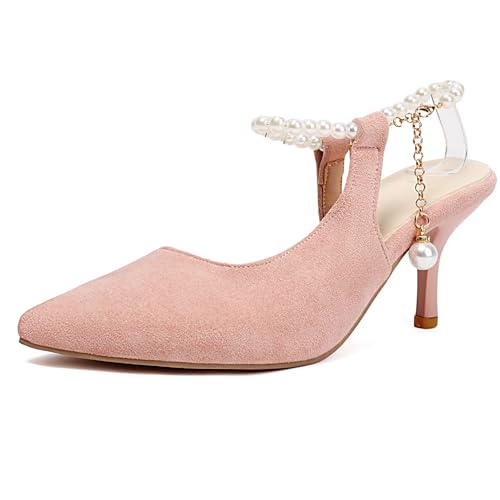 Renessmi Elegant Hochzeit Pointed Toe Stiletto Damensandalen Geschlossen Knöchelriemchen Solid Color Prom Sommer Footwear Pink Gr 36 EU Renessmi Elegant Hochzeit Pointed Toe Stiletto Damensandalen Geschlossen Knöchelriemchen Solid Color Prom Sommer Footwear Pink Gr 36 EU von Renessmi