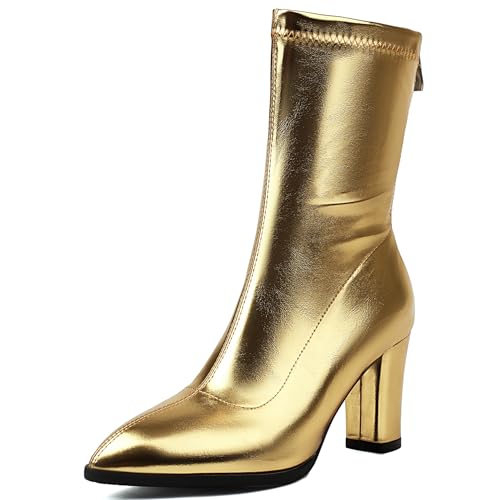 Renessmi Elegant Pointed Toe High Blockabsatz Damen Anzugstiefel Shiny Hochzeit Concise Wildleder Solid Color Arbeit Stiefel Footwear Gold Gr 40.5 EU-42 Cn Renessmi Elegant Pointed Toe High Blockabsatz Damen Anzugstiefel Shiny Hochzeit Concise Wildleder Solid Color Arbeit Stiefel Footwear Gold Gr 40.5 EU-42 Cn von Renessmi