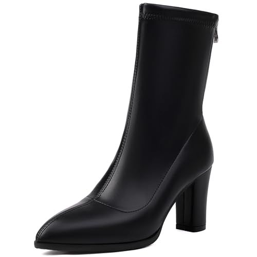 Renessmi Elegant Pointed Toe High Blockabsatz Damen Anzugstiefel Shiny Hochzeit Concise Wildleder Solid Color Arbeit Stiefel Footwear Schwarz Gr 40 EU-41 Cn Renessmi Elegant Pointed Toe High Blockabsatz Damen Anzugstiefel Shiny Hochzeit Concise Wildleder Solid Color Arbeit Stiefel Footwear Schwarz Gr 40 EU-41 Cn von Renessmi