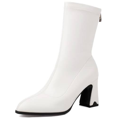 Renessmi High Blockabsatz Pointed Toe Concise Damen Stiefeletten Glitzer Hochzeit Wildleder Solid Color Anzugstiefel Footwear Weiß Gr 41 EU-43 Cn Renessmi High Blockabsatz Pointed Toe Concise Damen Stiefeletten Glitzer Hochzeit Wildleder Solid Color Anzugstiefel Footwear Weiß Gr 41 EU-43 Cn von Renessmi