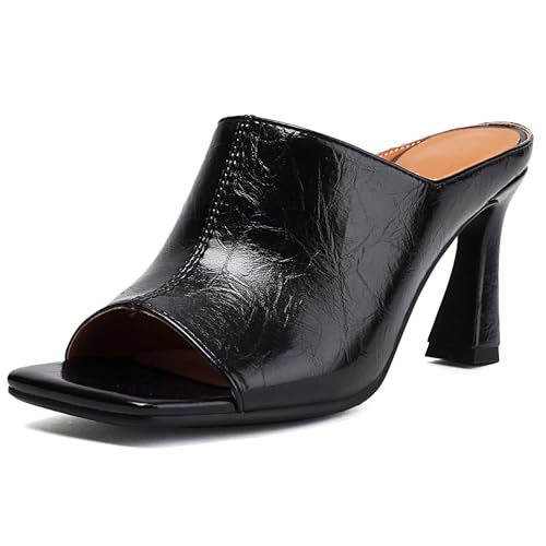 Renessmi Höhe Ferse Square Toe Mules Ohne Verschluss Damen Pantoffeln Offene Zeh Mode Draußen Sommer Hausschuhe Pantoffeln Sandals Footwear Schwarz Gr 38 EU-39 Cn Renessmi Höhe Ferse Square Toe Mules Ohne Verschluss Damen Pantoffeln Offene Zeh Mode Draußen Sommer Hausschuhe Pantoffeln Sandals Footwear Schwarz Gr 38 EU-39 Cn von Renessmi
