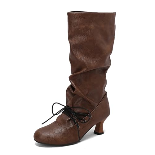 Renessmi Klassische Kitten Heel Runde Zehen Damen Long Lockere Stiefel Pleated Ohne Verschluss Herbst Winter Knee Hohe Stiefel Footwear Kaffee Gr 37 EU-38 Cn Renessmi Klassische Kitten Heel Runde Zehen Damen Long Lockere Stiefel Pleated Ohne Verschluss Herbst Winter Knee Hohe Stiefel Footwear Kaffee Gr 37 EU-38 Cn von Renessmi