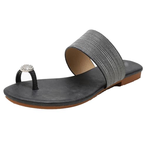 Renessmi Komfort Flach Schuhe Clips Toe Slingback Draußen Damen Pantoffeln Strappy Ohne Verschluss Leisure Sommer Strand Kleid Mules Footwear Schwarz Gr 37 EU-38 Cn von Renessmi