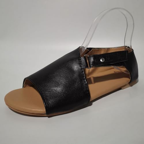 Renessmi Komfort Flach Schuhe Peep Toe Klassische Damensandalen Runde Zehen Leisure Mode Solid Color Gladiator Sandals Footwear Schwarz Gr 40.5 EU-42 Cn Renessmi Komfort Flach Schuhe Peep Toe Klassische Damensandalen Runde Zehen Leisure Mode Solid Color Gladiator Sandals Footwear Schwarz Gr 40.5 EU-42 Cn von Renessmi