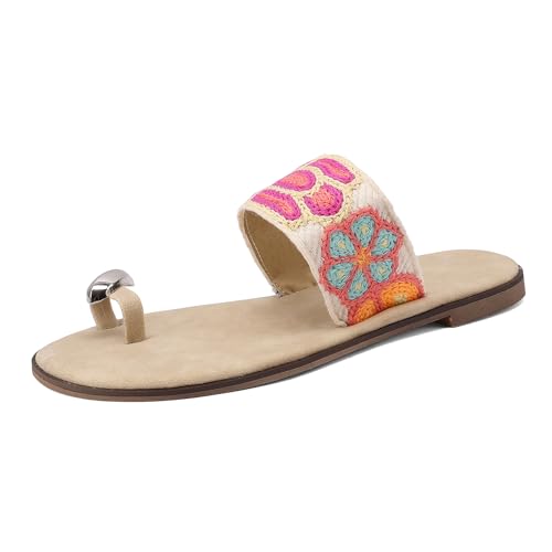 Renessmi Komfort Flach Schuhe Runde Zehen Bestickt Damen Pantoffeln Offene Zeh Strappy Slingback Ohne Verschluss Draußen Mules Footwear Mehrfarbig Gr 36 EU Renessmi Komfort Flach Schuhe Runde Zehen Bestickt Damen Pantoffeln Offene Zeh Strappy Slingback Ohne Verschluss Draußen Mules Footwear Mehrfarbig Gr 36 EU von Renessmi