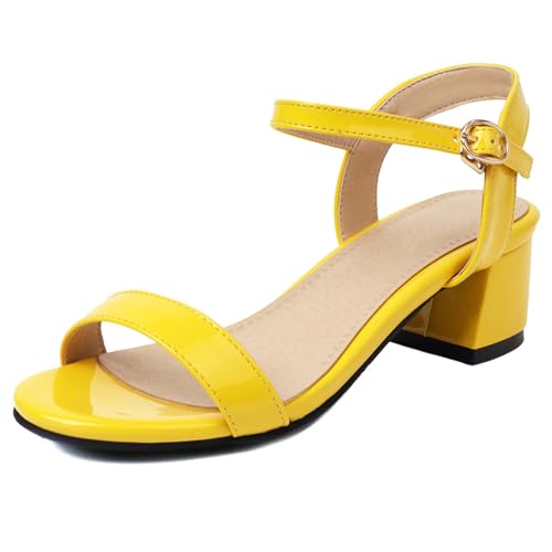 Renessmi Komfort Mitte Absatz Offene Zeh Slingback Leisure Damensandalen Chunky Heel Elegant Runde Zehen Strappy Girl Footwear Gelb Gr 36.5 EU-37 Cn Renessmi Komfort Mitte Absatz Offene Zeh Slingback Leisure Damensandalen Chunky Heel Elegant Runde Zehen Strappy Girl Footwear Gelb Gr 36.5 EU-37 Cn von Renessmi