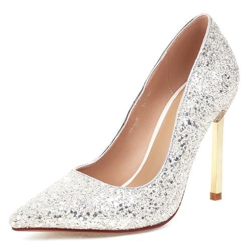 Renessmi Mode Stiletto Ohne Verschluss Sommer Damen Schuhe Pointed Toe Elegant Hochzeit Stylish Abend Pumps Footwear Silber Gr 40.5 EU-42 Cn Renessmi Mode Stiletto Ohne Verschluss Sommer Damen Schuhe Pointed Toe Elegant Hochzeit Stylish Abend Pumps Footwear Silber Gr 40.5 EU-42 Cn von Renessmi
