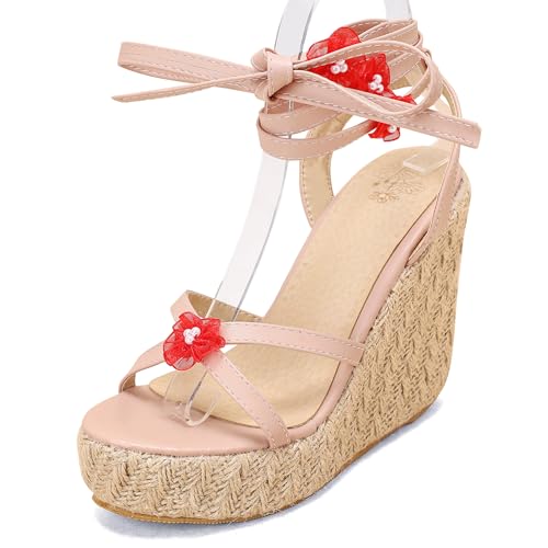 Renessmi Retro Espadrille Offene Zeh Keilabsatz Damensandalen Knöchelriemchen Klassische Plateau Girl Heel Slingback Footwear Pink Gr 39 EU-40 Cn Renessmi Retro Espadrille Offene Zeh Keilabsatz Damensandalen Knöchelriemchen Klassische Plateau Girl Heel Slingback Footwear Pink Gr 39 EU-40 Cn von Renessmi