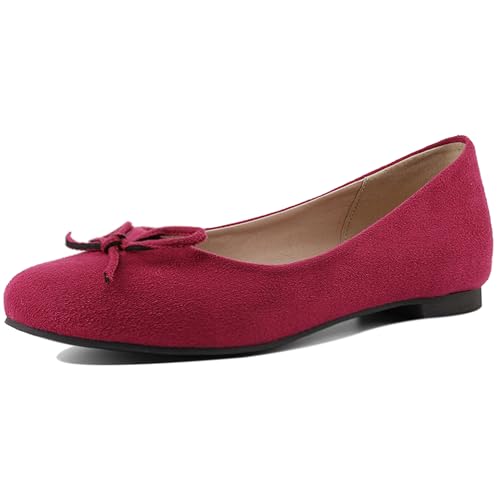 Renessmi Sweet Bogen Komfort Flach Schuhe Runde Zehen Damen Pump Solid Color Ohne Verschluss Ballet Dolly Schuhe Footwear Rot-Ms Gr 48 EU-50 Cn Renessmi Sweet Bogen Komfort Flach Schuhe Runde Zehen Damen Pump Solid Color Ohne Verschluss Ballet Dolly Schuhe Footwear Rot-Ms Gr 48 EU-50 Cn von Renessmi