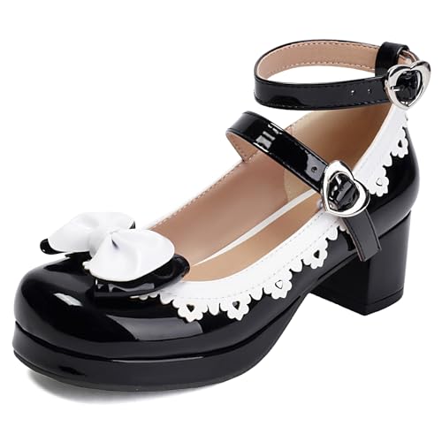 Renessmi Sweet Lack Square Toe Mary Jane Blockabsatz Damen Schuhe Knöchelriemchen Lovely Bogen Sommer Princess Footwear Schwarz Gr 41 EU-43 Cn Renessmi Sweet Lack Square Toe Mary Jane Blockabsatz Damen Schuhe Knöchelriemchen Lovely Bogen Sommer Princess Footwear Schwarz Gr 41 EU-43 Cn von Renessmi