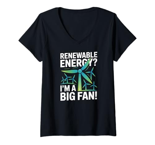 Damen Erneuerbare Energien? Ich Bin EIN großer Fan! T-Shirt mit V-Ausschnitt Damen Erneuerbare Energien? Ich Bin EIN großer Fan! T-Shirt mit V-Ausschnitt von Renewable Energy Big Fan Eco Wind Power