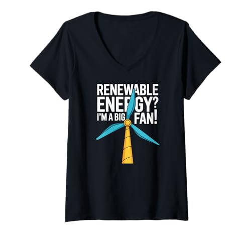Damen Erneuerbare Energien? Ich Bin EIN großer Fan Enthusiast T-Shirt mit V-Ausschnitt Damen Erneuerbare Energien? Ich Bin EIN großer Fan Enthusiast T-Shirt mit V-Ausschnitt von Renewable Energy Sustainability Eco Movement