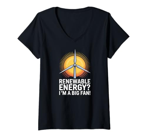 Damen Erneuerbare Energien? Ich Bin EIN großer Fan! T-Shirt mit V-Ausschnitt Damen Erneuerbare Energien? Ich Bin EIN großer Fan! T-Shirt mit V-Ausschnitt von Renewable Energy Wind Turbine Humor