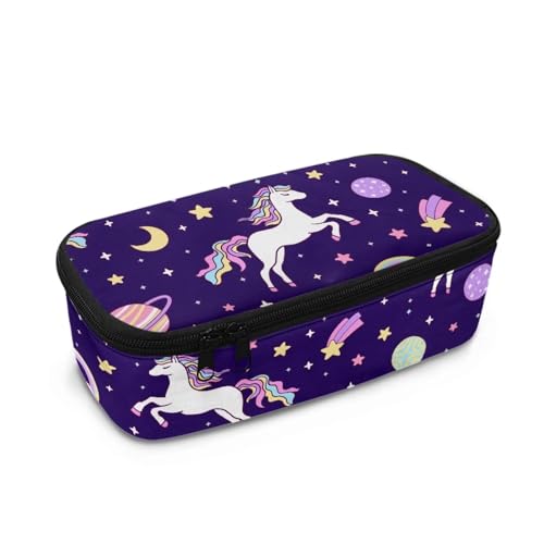 Renewold Federmäppchen mit Reißverschluss, ästhetisches Stifteetui, großes Fassungsvermögen, Schreibwaren-Organizer mit Fächern, breite Öffnung, Regenbogenpferd, Einheitsgröße, Taschen-Organizer von Renewold