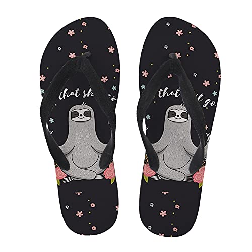 Renewold Flip Flop Sandalen Sommer Hausschuhe Strand Flip Flops Slides für Damen, Pink - Blumenmuster Faultier Pink - Größe: 37/38 EU von Renewold