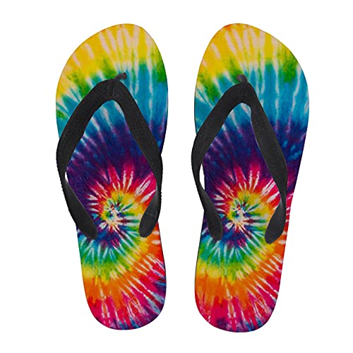 Renewold Flip Flop Sandalen Sommer Hausschuhe Strand Flip Flops Slides für Damen, - Rainbow Swirl Batik - Größe: 39/40 EU von Renewold