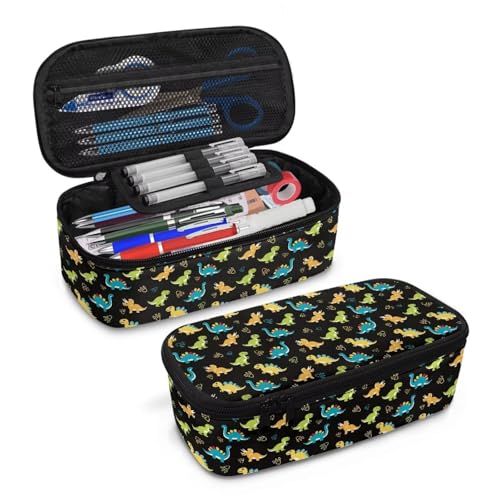 Renewold Großes Federmäppchen, tragbarer Griff, Schreibwaren-Organizer, multifunktionale Tasche mit Fächern für Jungen und Mädchen ab 4 Jahren, Mini-Dinosaurier, Einheitsgröße, Taschen-Organizer von Renewold