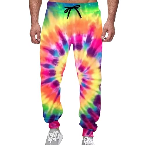 Renewold Herren Sweatpants Damen Sweatpants Jogginghose Sporthose mit elastischer Taille und verstellbarem Kordelzug, Batik, 27-32 von Renewold