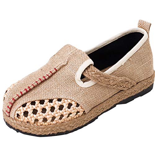 Rengzun Damen Baumwolle Leinen Espadrilles Flache Schuhe Leicht und Atmungsaktiv Slip-on Segeltuchschuhe Freizeitschuhe Flatschuhe Rengzun Damen Baumwolle Leinen Espadrilles Flache Schuhe Leicht und Atmungsaktiv Slip-on Segeltuchschuhe Freizeitschuhe Flatschuhe von Rengzun