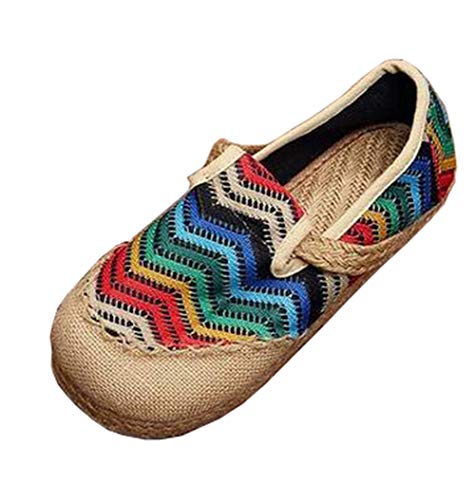 Rengzun Damen Baumwolle Leinen Espadrilles Flache Schuhe Leicht und Atmungsaktiv Slip-on Segeltuchschuhe Freizeitschuhe Flatschuhe Rengzun Damen Baumwolle Leinen Espadrilles Flache Schuhe Leicht und Atmungsaktiv Slip-on Segeltuchschuhe Freizeitschuhe Flatschuhe von Rengzun