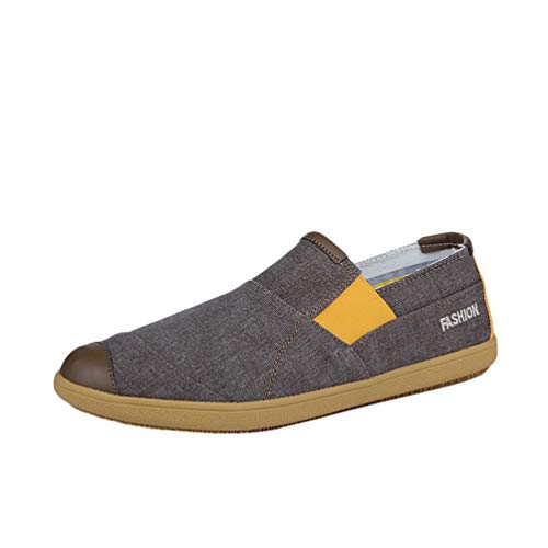 Rengzun Herren Atmungsaktiv Espadrilles Freizeitschuhe Flache Stoffschuhe Comfort Canvas Schuhe Loafers Espadrillas Braun von Rengzun